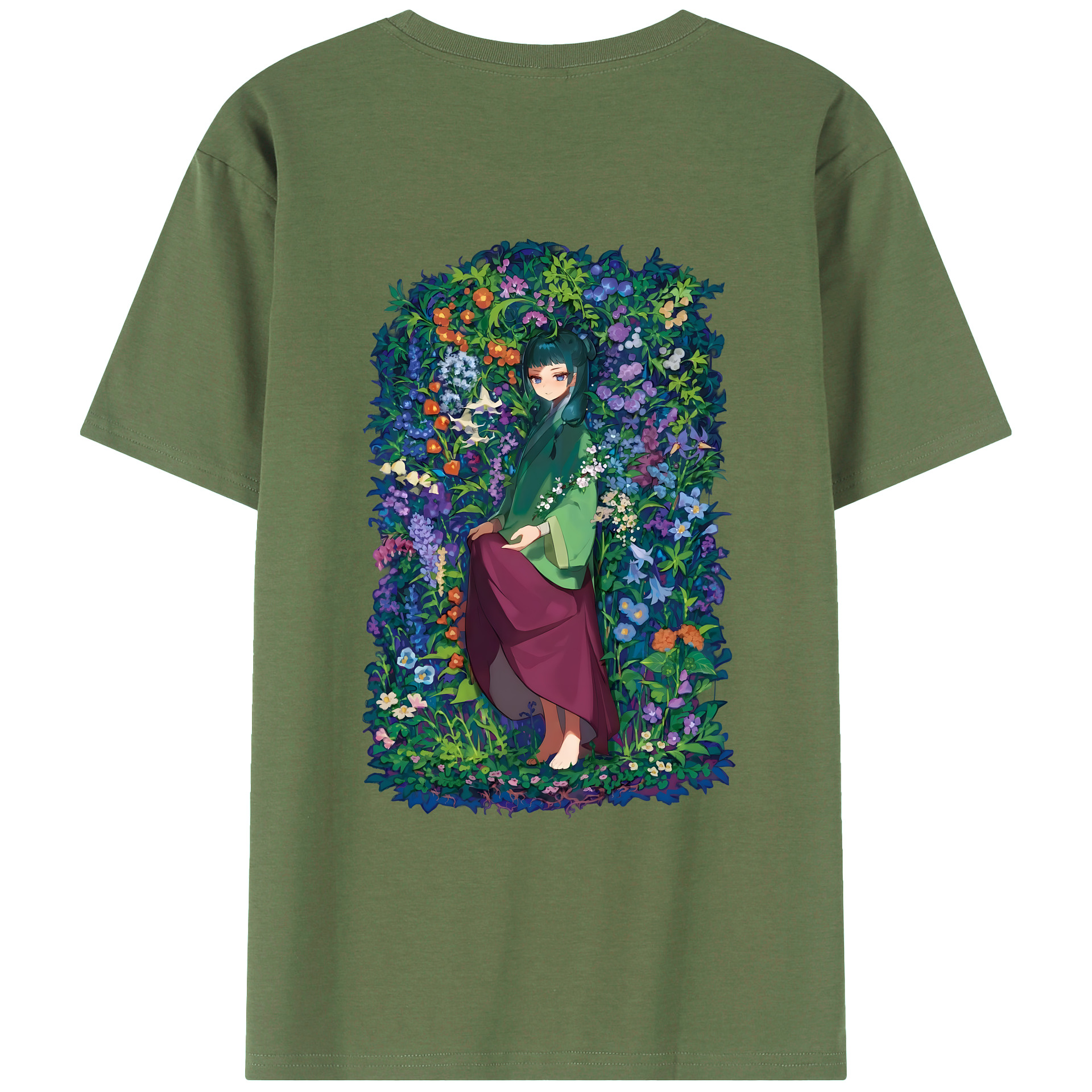 （画像用） 薬屋のひとりごと The Apothecary Diaries 綿100％ メンズ半袖Tシャツ（バックプリント） 通気性